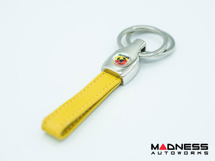 Keychain - ABARTH - Yellow Leather Strap w/ ABARTH Logo